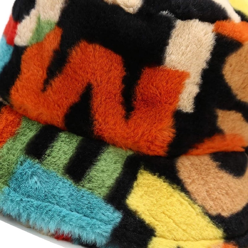 BEARUN Winter Faux Fur Furry Bucket Hat Fluffy Fuzzy Warm Hat Plush Fisherman Hat for Women Men Teens Girls - Image 5
